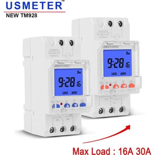 NEW Super Digital Weekly Programmer Big LCD Display Backlight Universal 220V 110V Input 1NO 1NC Cycle Time Controller DIN Rail