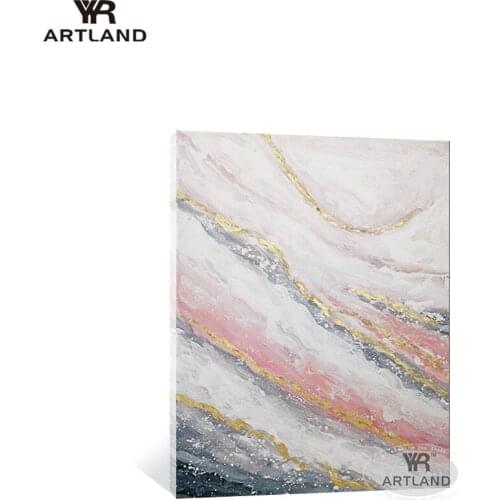 Quadro original design unique gift for home wall decoration Handmade oil painting on canvas abstarct pink line picture for room