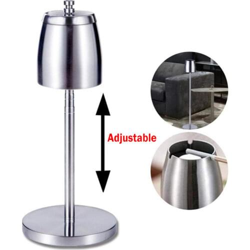 Adjustable Stainless Steel Ashtray with Lid Indoor Outdoor Bar KTV Home Office Drop-Proof Wind-Proof Floor Standing Ashtray