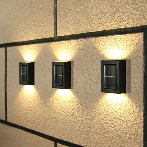 LED Solar Light Outdoor Wall Lamp Solar Garden Wall Light Waterproof Courtyard Garden Stair Fence Sconce Decoration Light