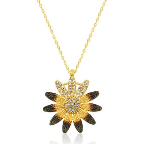 Tevuli 925 Sterling Silver Yellow Daisy Lady Necklace