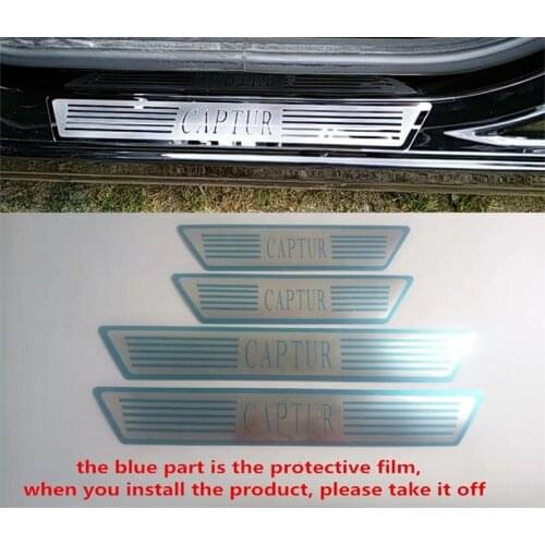 For Renault Captur 2014 2015 2016 - 2020 Ultra-thin Door Sill Scuff Plate Protector Trims Welcome Pedal Stickers Car Accessories
