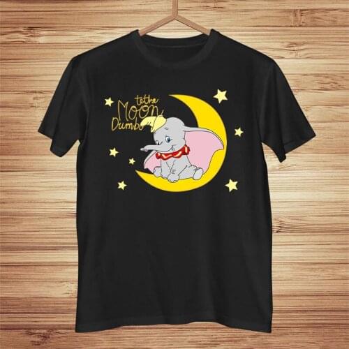 Top Quality S-3XL T Shirt Women Elastic Basic T-shirts Animated Films Dumbo Elephant Casual Short Sleeve T-shirt Unisex