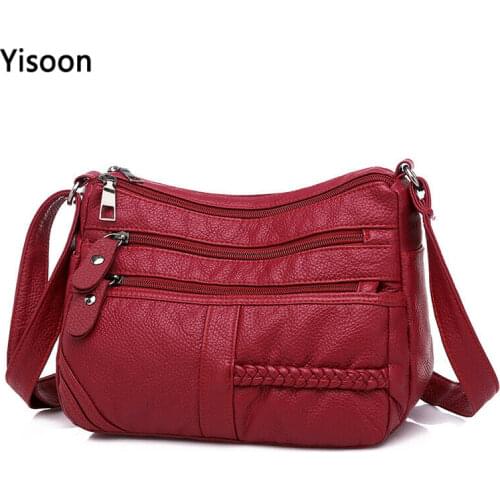 High Quality Womens Soft Leather Shoulder Bags Multi-Layer Shopper Bag Classic Crossbody Luxury Designer Handbag and Purse