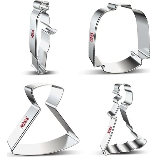 ZADE Wedding Cookie Cutter Heart Valentine Cookie Cutter For Fondant Biscuits - Stainless Steel