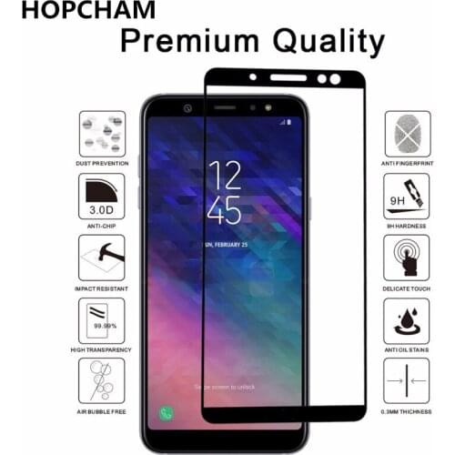 Full Screen Protector Glass for Samsung A6 A7 A8 A9 2018 Tempered Glass for Samsung Galaxy A30 A50 A70 A8 Plus Protective Glass