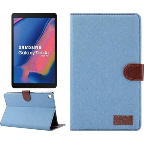 Protective Case for Samsung Galaxy Tab A P200 P205 8.0" 2019 Jeans Stripes PU Leather Tablet Shell Flip Stand Cover Funda+pen
