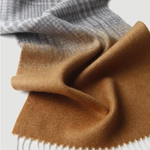 Cashmere scarf plaid plaid gradient jacquard Inner Mongolia pure cashmere shawl scarf Women pashmina Winter Autumn dual-use th