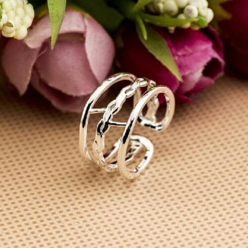 Love Real 925 Sterling Silver colorRings for Women Adjustable Wedding Ring Fashion sterling-silver-jewelry Girls Gift #20
