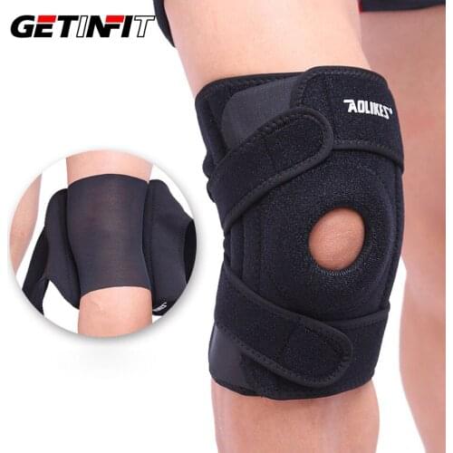 1PCS Adjustable Elastic Knee Support Brace Patella Knee Pads Hole Sports Knee Protector Kneepad ginocchiere