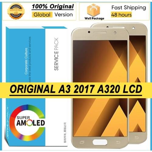 100% Original Amoled 4.7'' Display for Samsung Galaxy A3 2017 A320 A320F Full LCD Touch Screen Digitizer Assembly Repair Parts