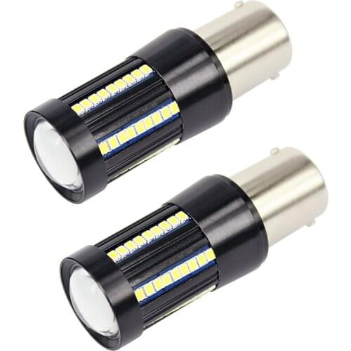 2PCS 33SMD S25 1156 BA15S P21W 1157 BAY15D P21/5W LED Bulb R5W R10W Car Turn Signal Light Reserve Lamps Auto Brake Light 12-24v
