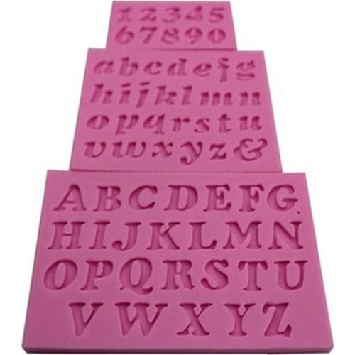 3PCS/SET 3D Number And Letter Shape Form Silicone Mold Cake Decoration Fondant Cake Chocolate Moulds