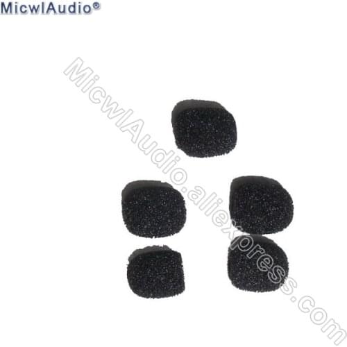 5Pcs Windscreen Sponge Tight Foam Cover For Headset Lavalier Microphone Inner Diameter 2-3mm Beige Black