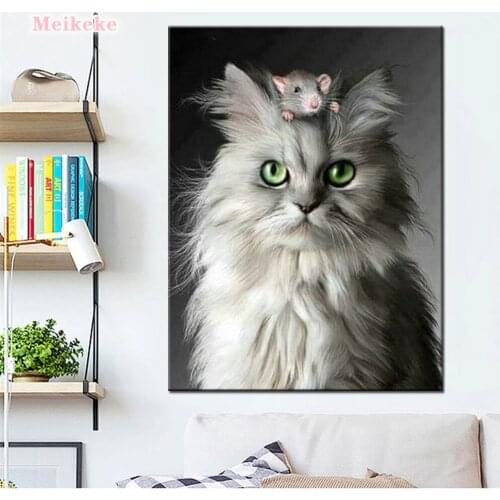 5D Diamond Painting Full Square Cat Rhinestones Pictures Animals Diamond Embroidery Diamond Mosaic Sale Cartoon Beadwork