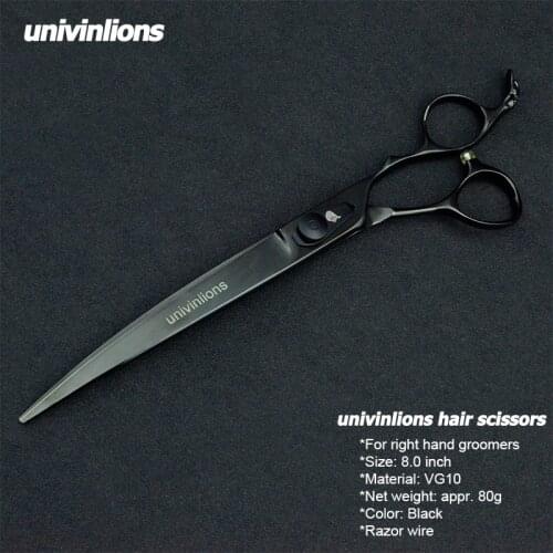 8" Down Curved Shears Pet Dogs Gromming Scissors Sharp Edge Animals Cat Downward Cutting VG10 Micro Serrated Blade Cutting Tools