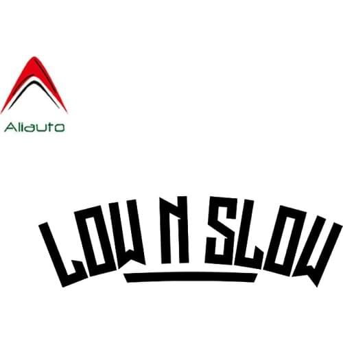 Aliauto Funny Low N Slow Car Sticker Vinyl Waterproof Reflective Creative Automobile Decoration Decals Black Silver,16cm*4cm