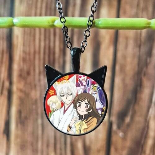 Anime Kamisama Kiss Figure Necklace Love Kiss Tomoe Momozono Nanami Crystal Cat Ears Pendant Silver Chain Fans Jewelry