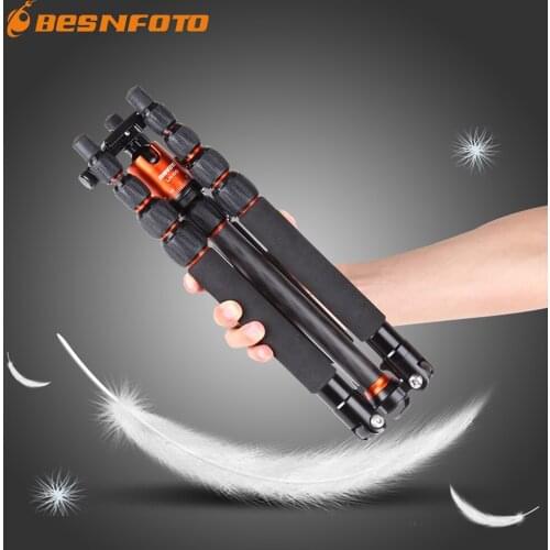 Besnfoto BC-2205 Tripod Carbon Fiber Portable Reflexed Monopod Stands For Canon Nikon Micro SLR Camera Max Loading 8KG