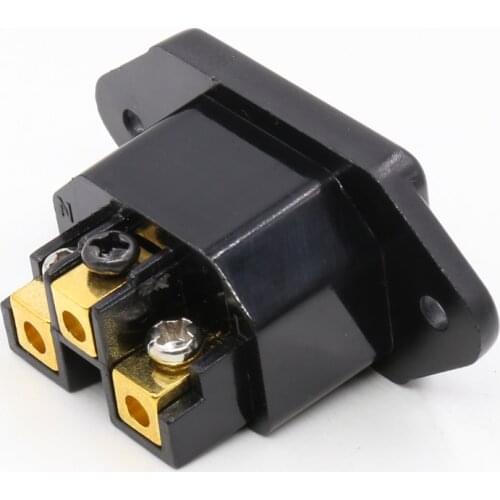 Free shipping 10pcs AC IEC Inlet female 24K Gold plated for hifi amplifier chassis