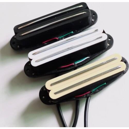 Sell Free Shipping 1pc White/black color 4 wires Twin blade dual coil rail Alnico 5 single guitar pickup