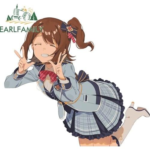 EARLFAMILY 13cm x 7cm for Posture Sticker Car Stickers and Decals Anime JDM Accessories Fashion VAN Window Trunk Decoration