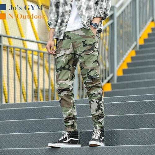 Camouflage Outdoor Overalls Pant Men Multi-pocket Fashion Simple Slim Sports Trousers Casual Climbing Comfortable Hiking Pants