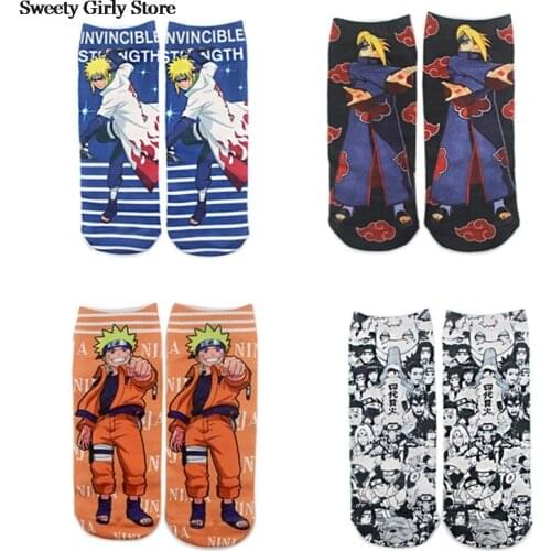Anime Print 3D Short Socks Unisex Character Breathable Funny Socks Fashion Casual Comfortable Cartoon Fashion Soft Ankle Sock