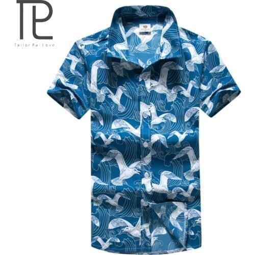 Tailor Pal Love Mens Hawaiian style Shirts Casual Short Sleeve Printing Beach Shirts for Summer wading swimming