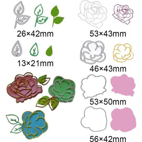 Roses Leaves Metal Cutting Dies Stencil for DIY Scrapbooking Photo Album Embossing Paper Cards mould Decorative Crafts