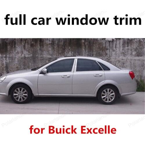 New! For B-uick Excelle Stainless Steel full Window Frame Trim with column Car Styling Strips car exterior accessories