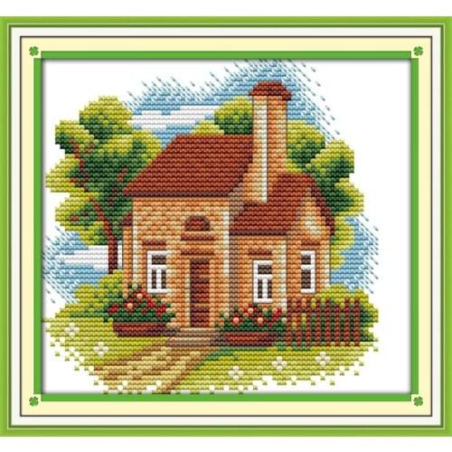 Full Embroidery,Dmc,Cross-stitch,Fruit, Birds,plant,Home Decor,Diy Needlework,kits,White cotton jarrones Thread,Sets Modern DIY