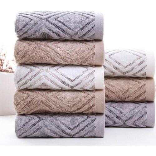 100% Cotton Towel 34x75cm Dobby Terry Towels Bathroom Hand Towels for Adults Quick-Dry Soft Face Towels 10 Designs