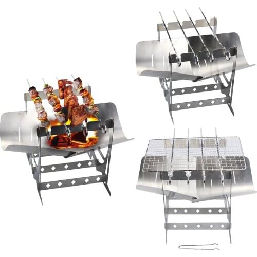 Portable Lightweight Folding Camping Stove Grill Stoves for Campfire Grill BBQ Traveling Picnic Cooking Burner