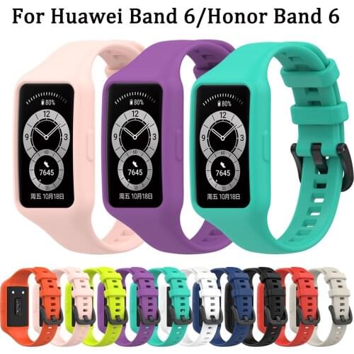 Soft Silicone Replacement Watch Strap For Huawei band 6/6Pro Smart Watchband Bracelet for Huawei Honor Band 6 Wrist Accessories