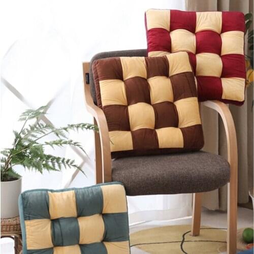 Crystal Velvet Thickened Bread Cushion 16 Grid Modern Minimalist Perforated Breathable Chair Floor Cushion Pillow Decorative