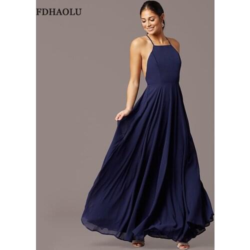 AE86 Prom Dresses 2021 Chiffon Special Occasion Dresses V Neck Elegant Navy Blue Long Vestidos Party Gowns
