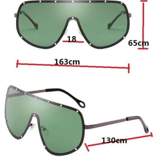KAPELUS sunglasses Big metal face Womans goggles Rivet and drill sunglasses Man ensemble sunglasses