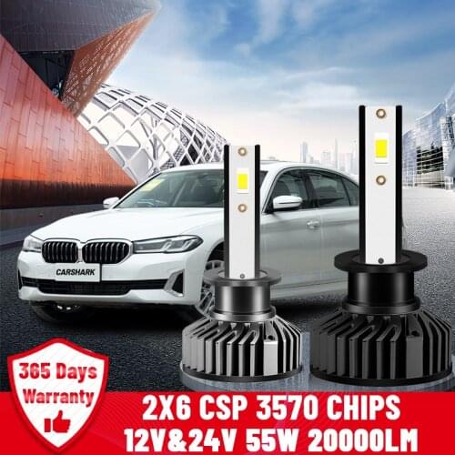 Carshark H1 Led Headlight Bulbs 20000Lm Turbo H4 H7 H8 H9 H11 Led Lamps For Cars 4300K 6000K 8000K 9005 Hb3 9006 Hb4 Fog Lights