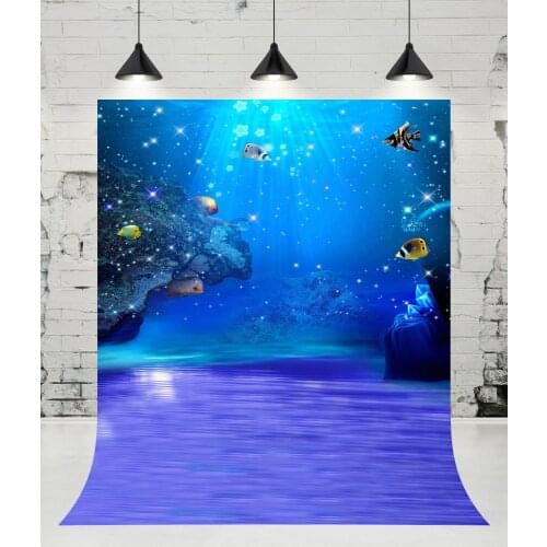VinylBDS Undersea World Fish Photography Backdrops Newborn Baby Photo Studio Background for Children Props