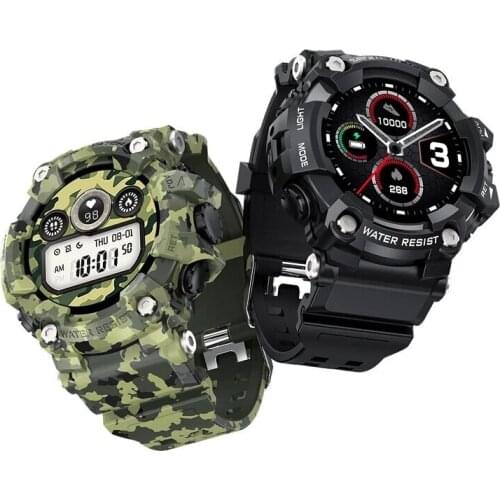 Military Style T6 Full Touch Screen Outdoor Wristband Heart Rate Blood Pressure Monitor Call Reminder Sport Modes Smart Watch