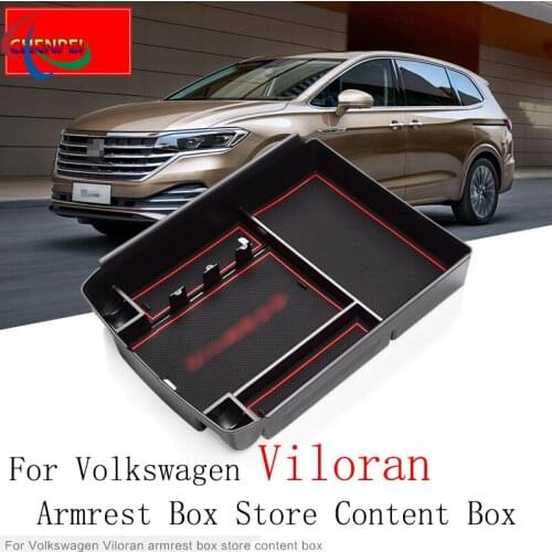 For Volkswagen Viloran Central Armrest Box Plus Layer Storage Box Modified Door Handle Decorative Box Car Accessories