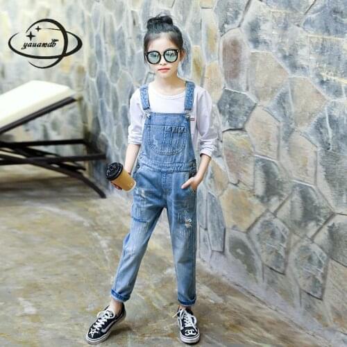 YAUAMDB Denim Overalls For Girls