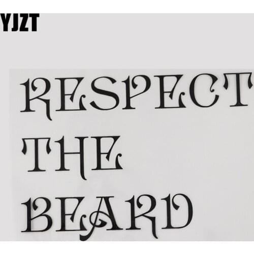 YJZT 15.5CM*12.4CM RESPECT THE BEARD Car Sticker Funny Words Vinyl Decal And Humorous 13D-0155