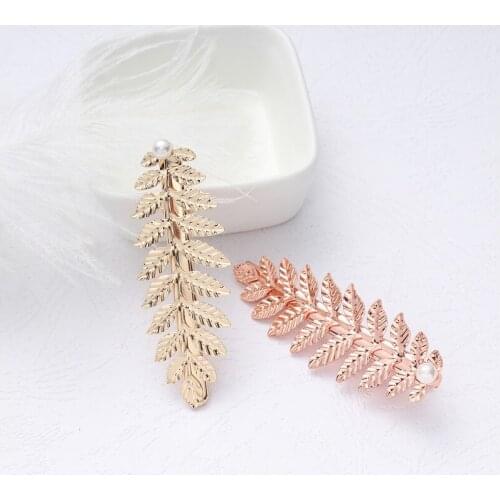 Greek Baroque Leaf Hair Clip Hairpins Rose Gold Color Hair Pins Barrettes Women Girls Wedding Hair Accessories Hairgrip