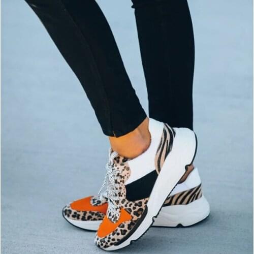Woman Sneakers Fashion Thick Platform Fashion Shoes Breathable Walking Casual Flats Shoes Plus Size 35-43