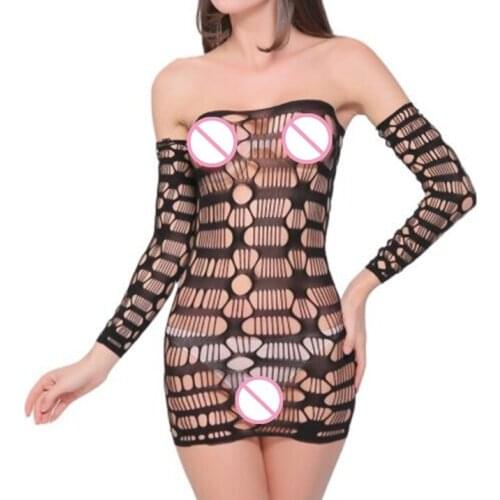 Women Lingerie with Glove Lady Sleepwear Sexy Underwear Sexy Babydoll Chemise Female Night Dress Fishnet Clothing Sexy Costumes