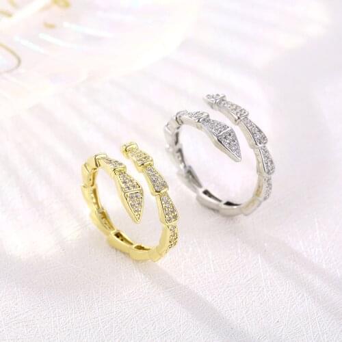 2021 fashion design sense zircon open ring for woman sexy Korean jewelry girls unusual finger accessory wedding party Ring