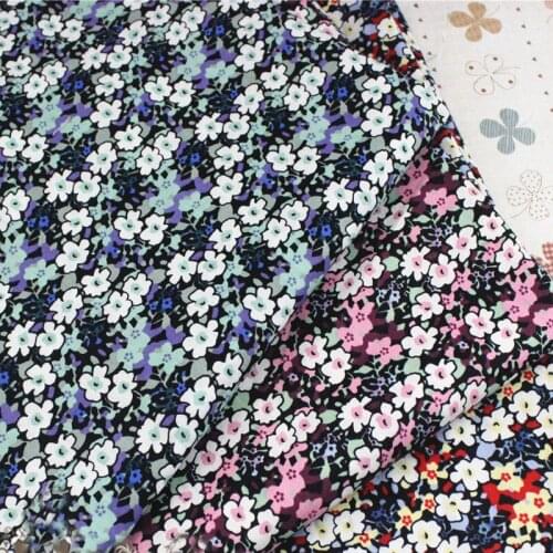 100x145cm Pretty Blue Pink Red All Over Flowers Printed Cotton Poplin Fabric Quilting Baby Bedding Tilda Cloth Patchwork