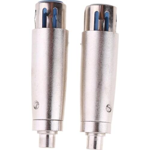 2 Pcs. XLR 3-pin Female Connector to RCA Female Audio Adapter DJ Adapter